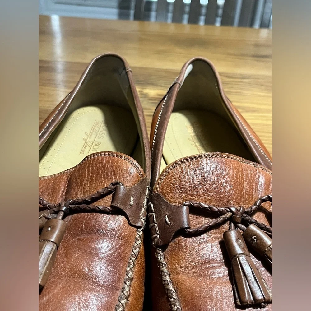 Brass Boot Walking Gloves Brown Loafer Leather Tassel Mens 12W